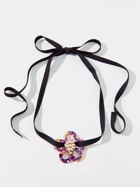 Urban Outfitters Betty Floral Corded Necklace